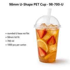 98mm U-Shape PET Cold Cup — 98-700-U (700 ml)