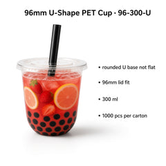 96mm U-Shape PET Cold Cup — 96-300-U (300 ml)