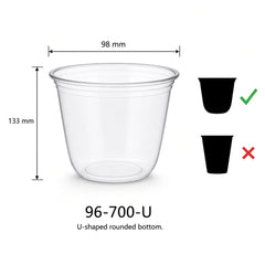98mm U-Shape PET Cold Cup — 98-700-U (700 ml)