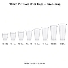 98mm PET Cold Drink Cups (360ml–24oz)