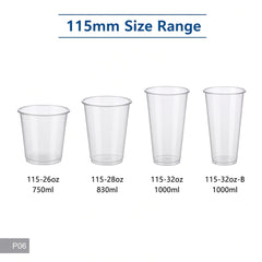 115mm PET Cold Drink Cups (26oz–32oz)