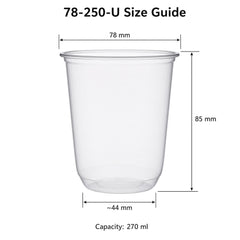 78mm U-Shape PET Cup — 78-250-U (270 ml)