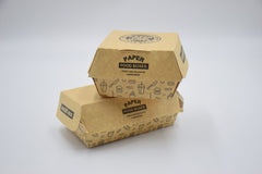 Custom-made kraft paper burger boxes