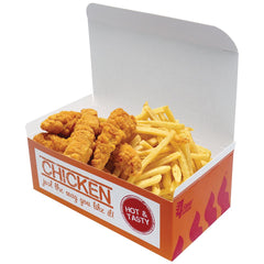 Custom-made yellow fried chicken boxes