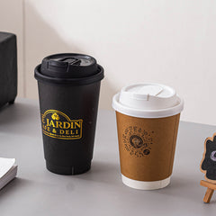 Custom black paper cups with logo