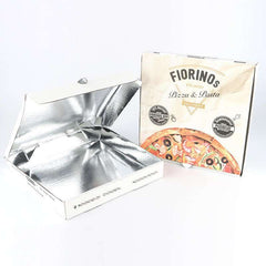 Custom pizza boxes with aluminum foil lining