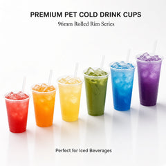 96mm PET Cold Drink Cups (9oz–24oz)