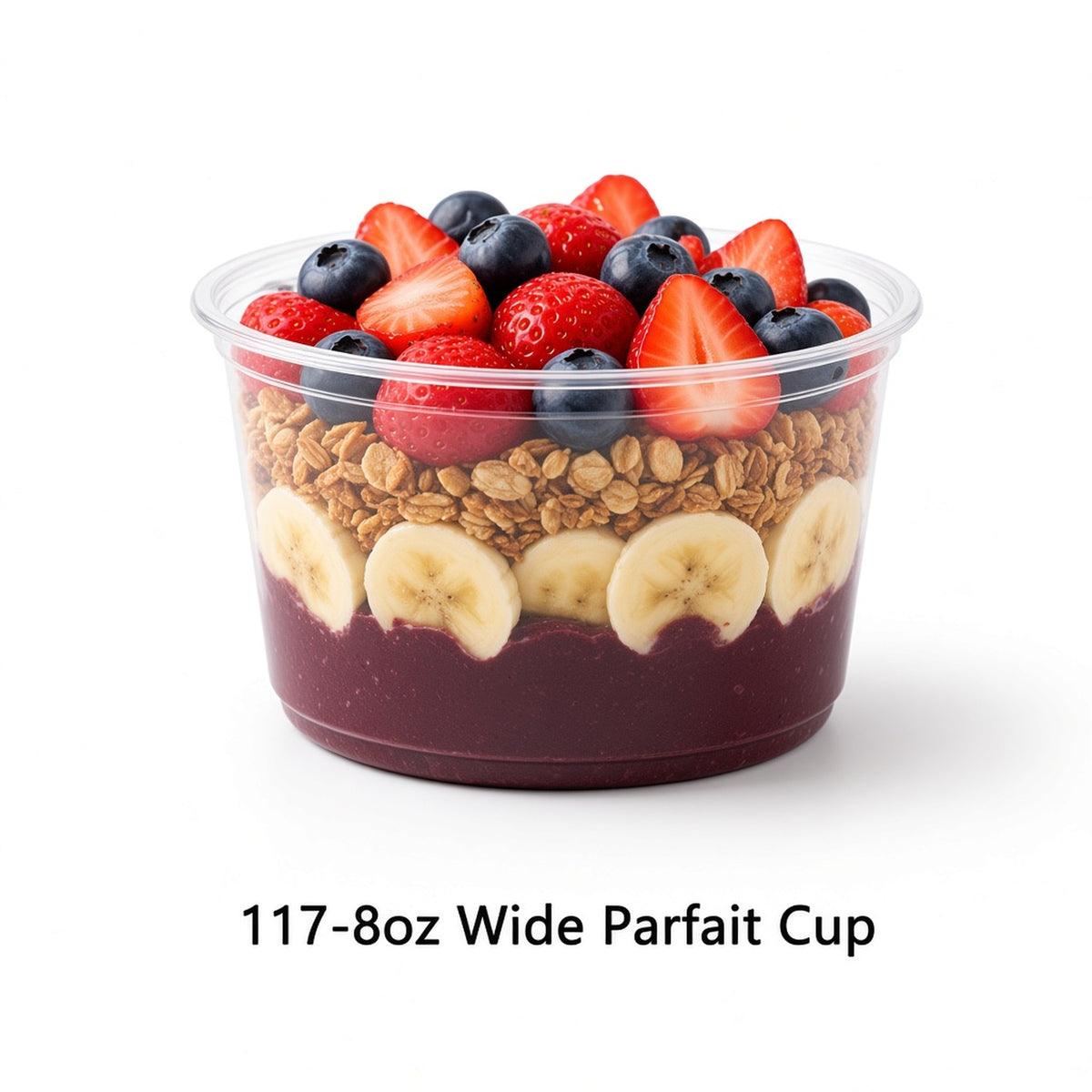 117mm PET Cups — Wide Parfait & Large Drink Sizes (8oz–32oz)
