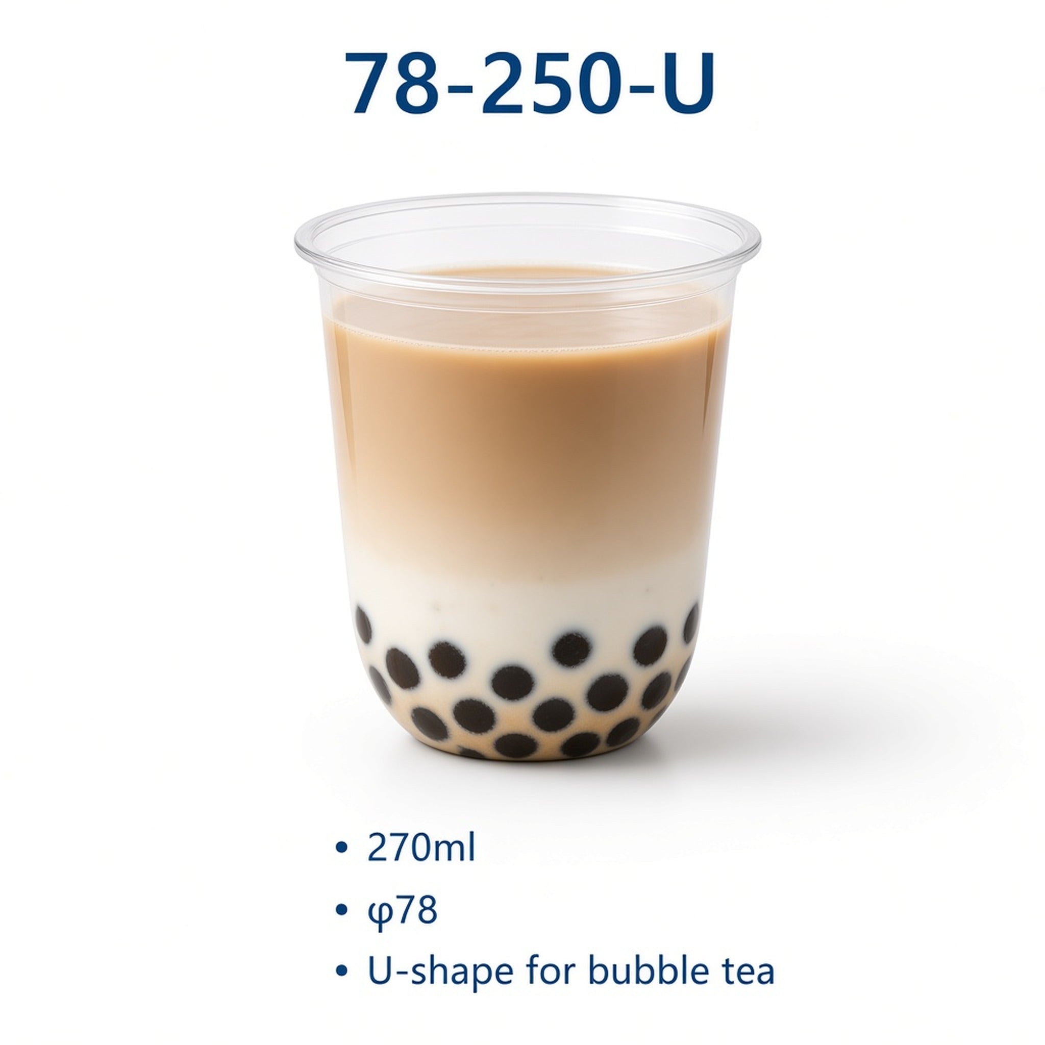 78mm U-Shape PET Cup — 78-250-U (270 ml)