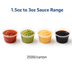 62mm PET Sauce & Tasting Cups (1.5oz–3oz)