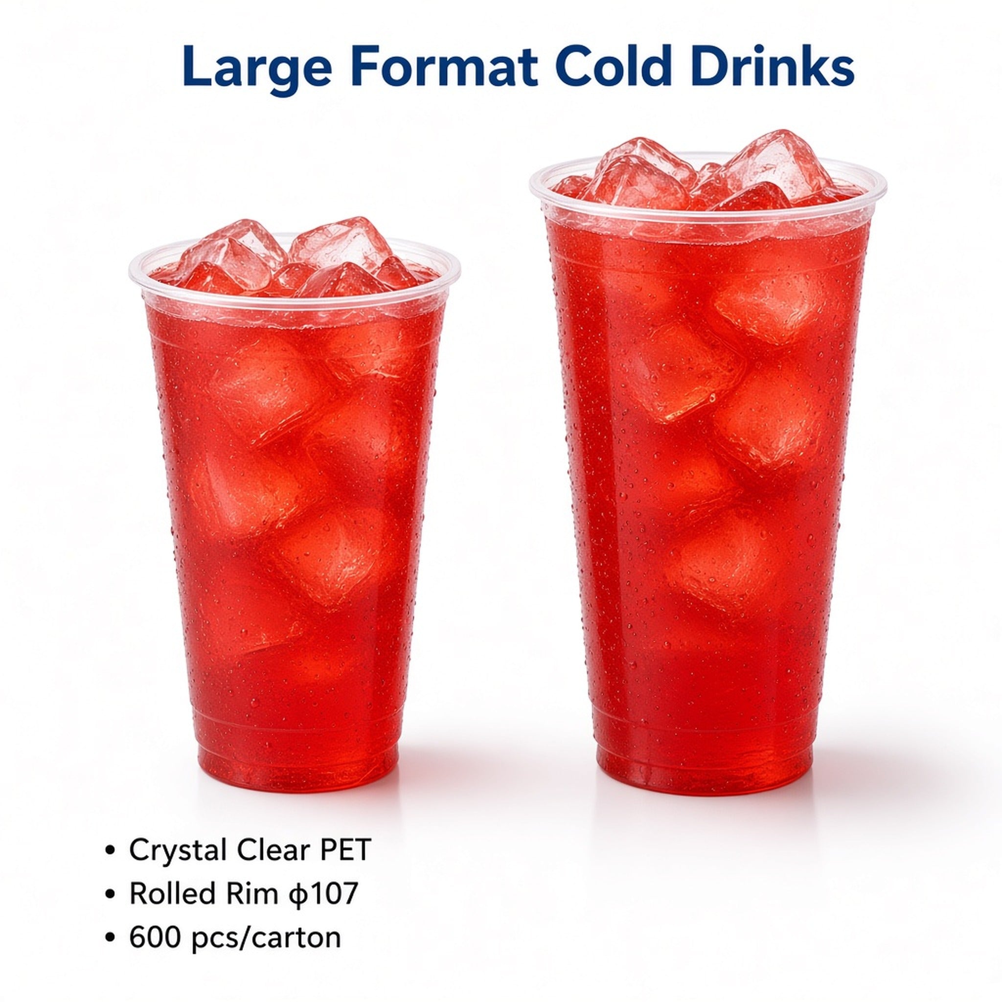 107mm PET Cold Drink Cups (30oz–32oz)