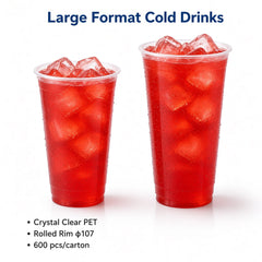 107mm PET Cold Drink Cups (30oz–32oz)