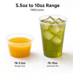 78mm PET Cold Drink Cups (5.5oz–10oz)