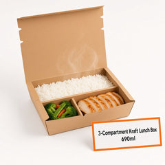 Kraft Multi-Compartment Lunch Box — 3-Comp & 4-Comp