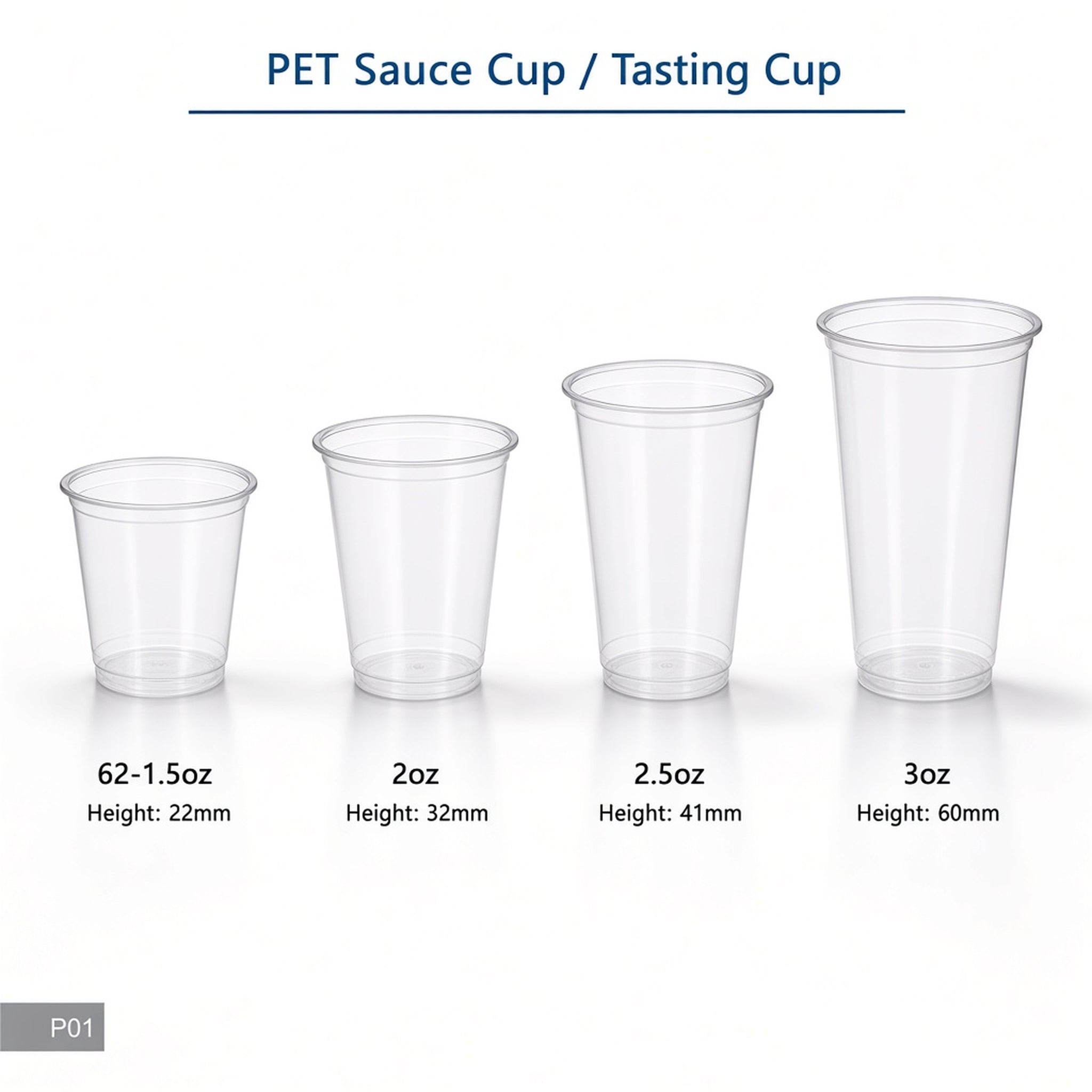 62mm PET Sauce & Tasting Cups (1.5oz–3oz)