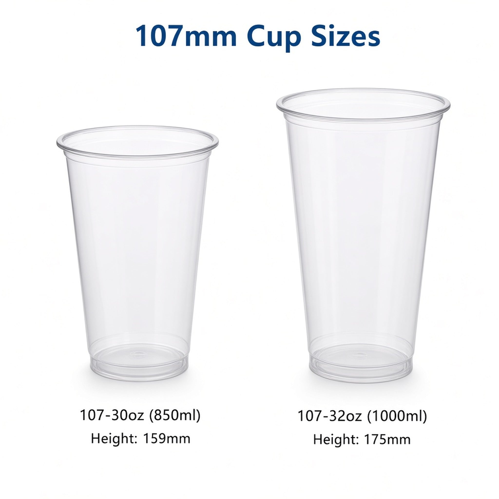 107mm PET Cold Drink Cups (30oz–32oz)