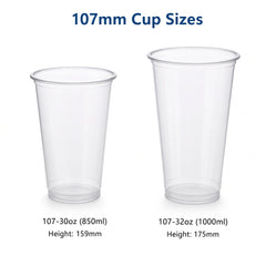 107mm PET Cold Drink Cups (30oz–32oz)
