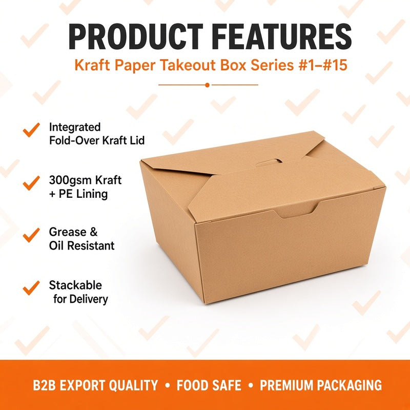 Kraft Paper Takeout Box Series (#1–#15)