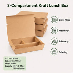 Kraft Multi-Compartment Lunch Box — 3-Comp & 4-Comp