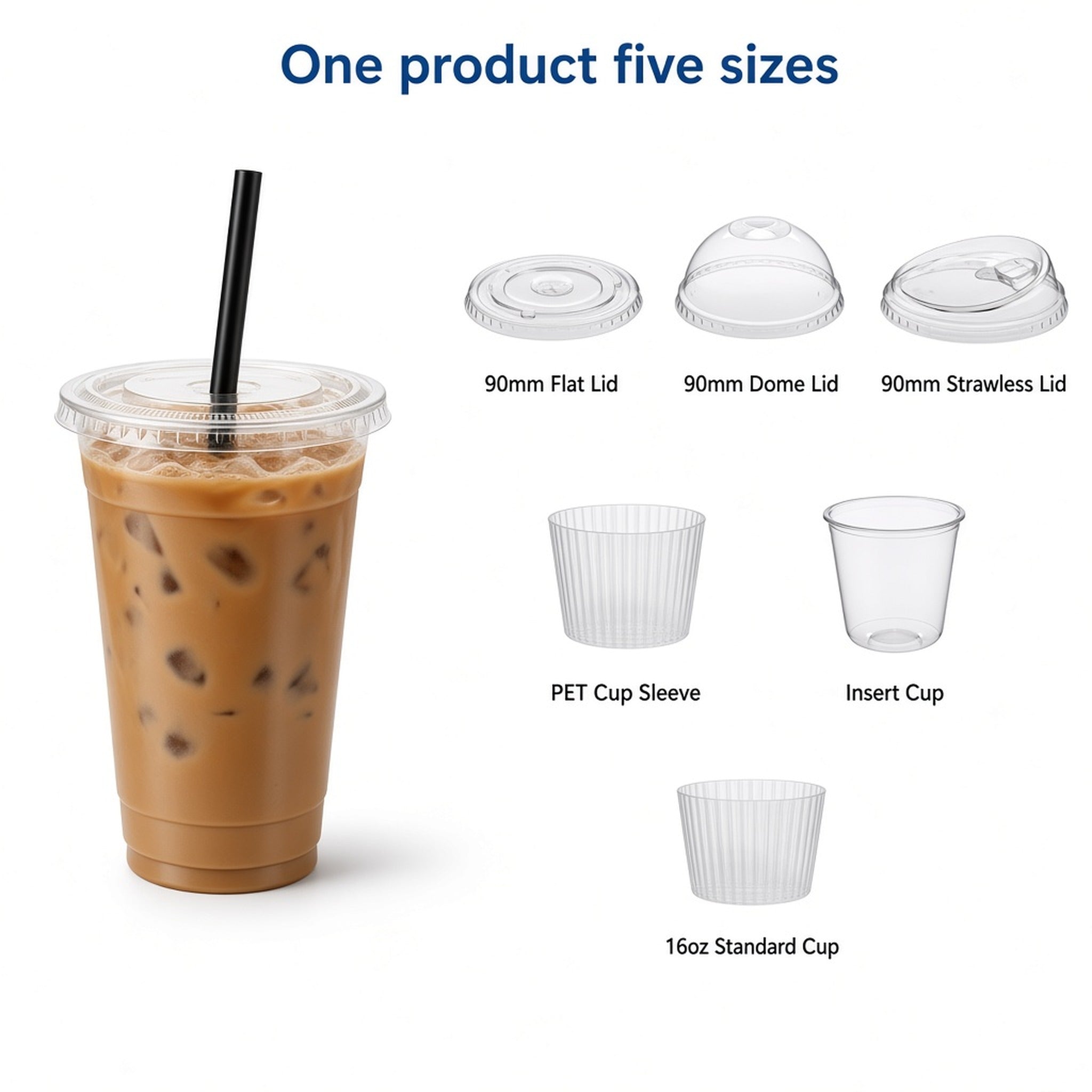 90mm PET Cold Drink Cups — Standard Tapered (9oz–20oz)