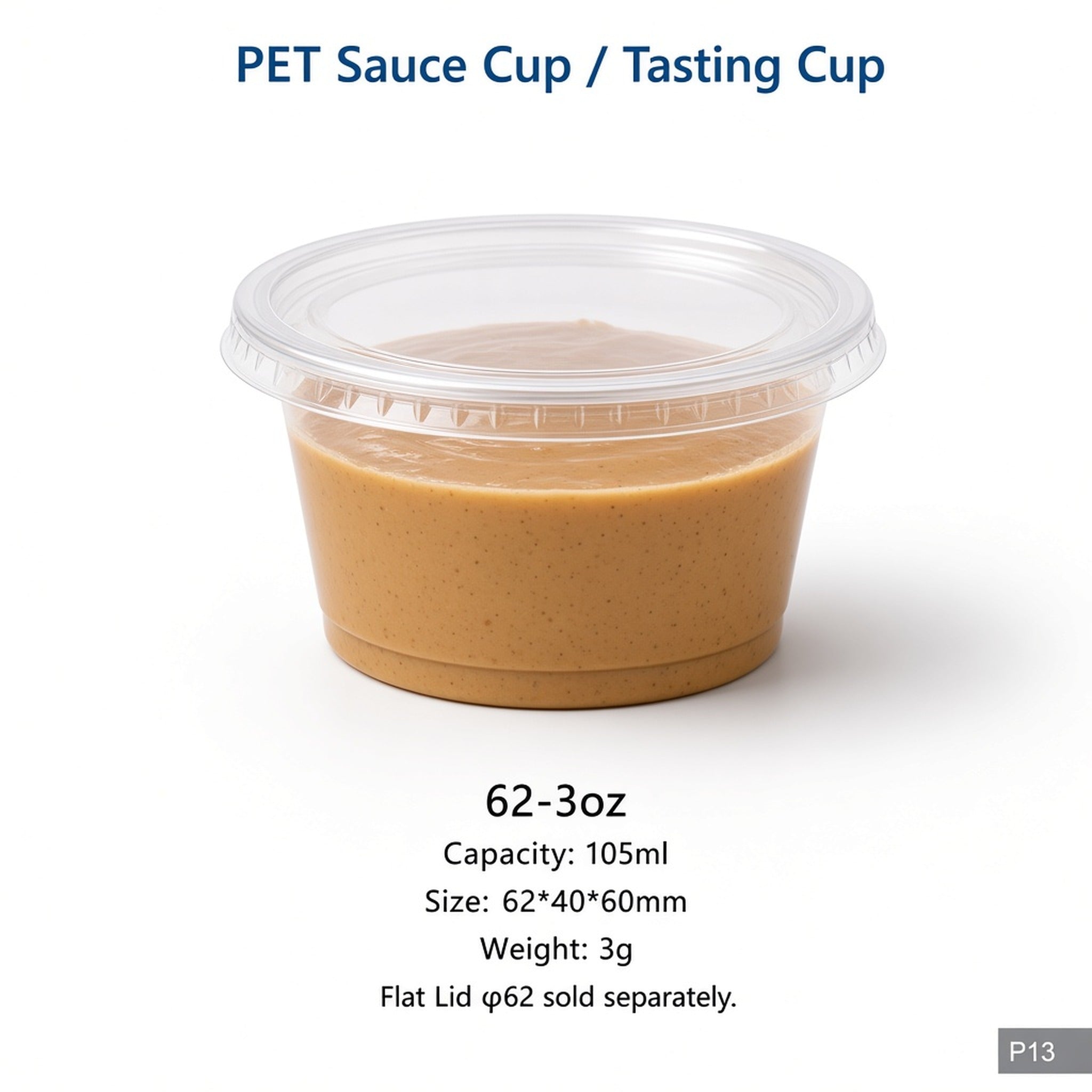 62mm PET Sauce & Tasting Cups (1.5oz–3oz)