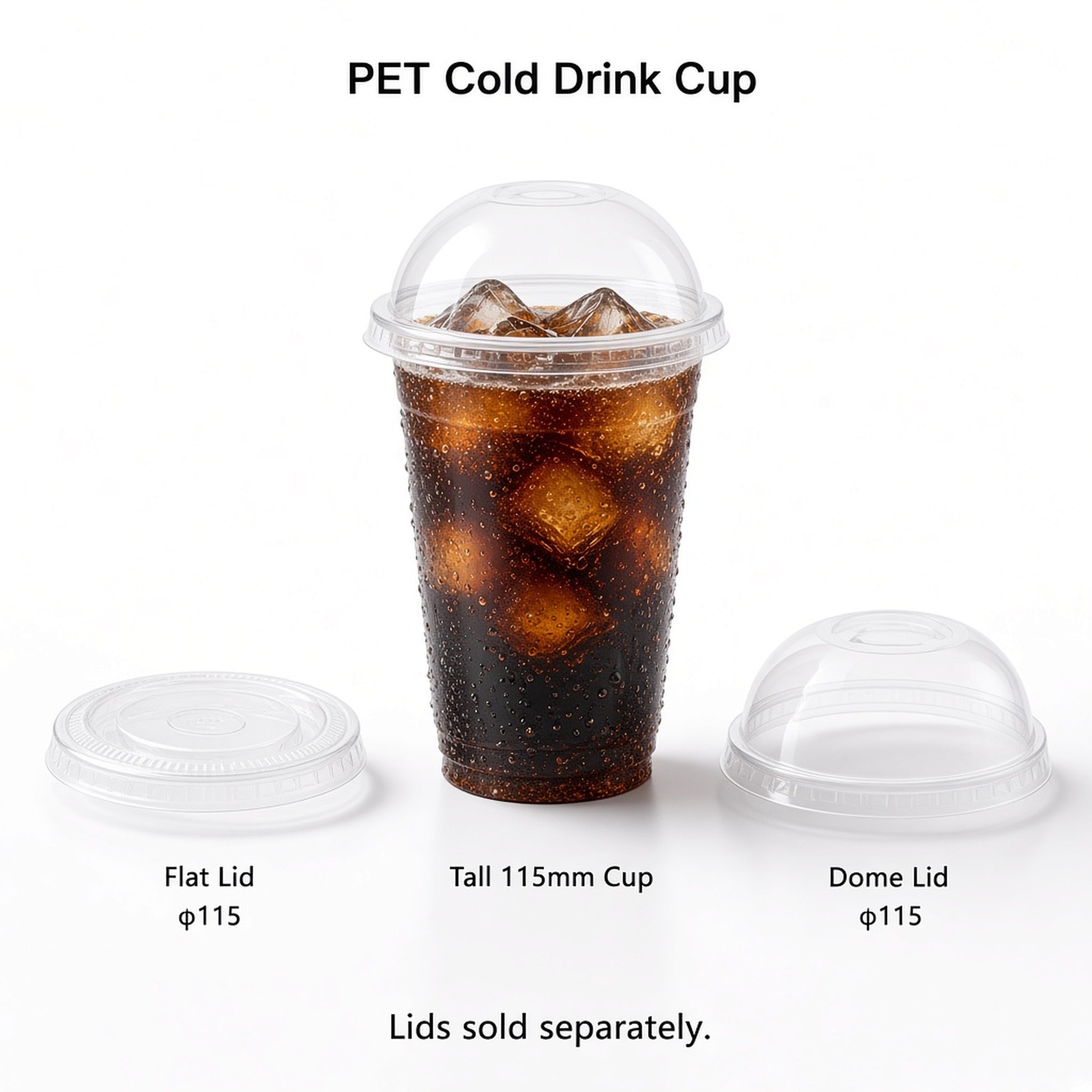 115mm PET Cold Drink Cups (26oz–32oz)