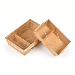 Kraft Paper Container with Diamond PET Lid