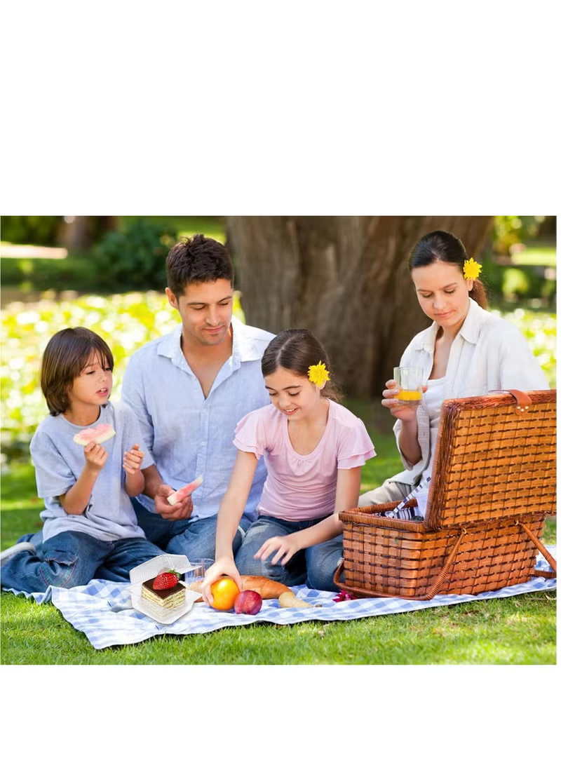 50 Pack Clear Plastic Square Hinged Food Container, Plastic To Go Containers with Clear Lids,Cake Slice Containers Clamshell Takeout Tray for Pastry,Salad,Dessert