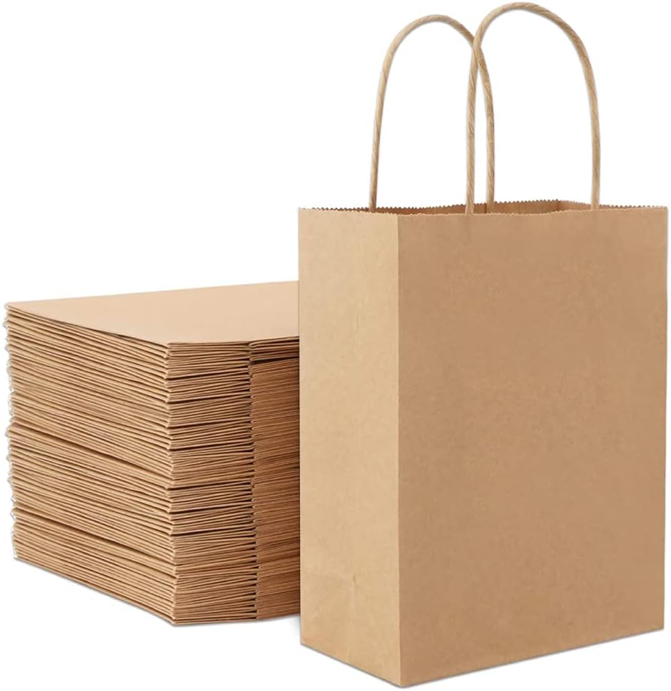 25 pack Kraft Paper Party Bag with Twisted Handle 10-Pieces, 30 cm x 43 cm x 18 cm Size, Brown