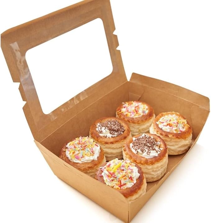 25 pack 15CM*21CM*6CM Kraft Lunch Box With Window Food Container Made With Craft Paper For Meals & Dessert, Food Container, Disposable, Eco-friendly, Cardboard,Paperbox Restaurants - Pack Of 25, Brown