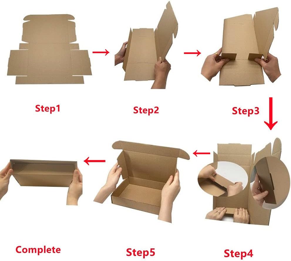 10 pack Corrugated Cardboard Shipping Boxes, 25×20×7cm Royal Mail Small Parcel PiP Postal Boxes, Brown Packaging Mailing Boxes for Business, Posting, Storing or Gift