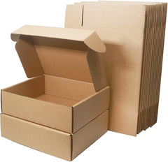 10 pack Corrugated Cardboard Shipping Boxes, 25×20×7cm Royal Mail Small Parcel PiP Postal Boxes, Brown Packaging Mailing Boxes for Business, Posting, Storing or Gift