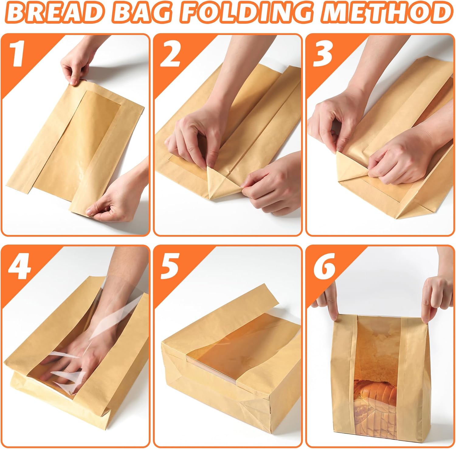 30 pack Bread Bags for Homemade Bread, Sourdough Paper Bags With Window, 50% Thicker 13.7x8.2x3.7in A Large Bakery Bag Used for Storage Bakery Cookies & Snacks