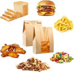 30 pack Bread Bags for Homemade Bread, Sourdough Paper Bags With Window, 50% Thicker 13.7x8.2x3.7in A Large Bakery Bag Used for Storage Bakery Cookies & Snacks