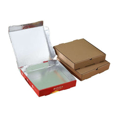 Custom pizza boxes with aluminum foil lining