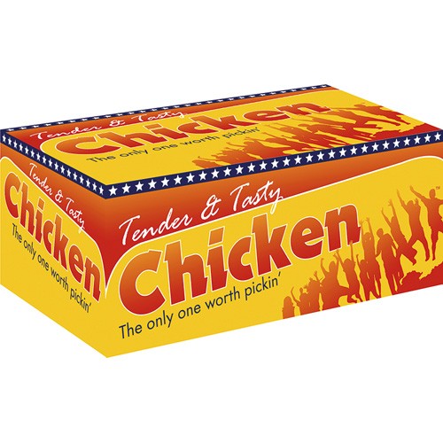 Custom-made yellow fried chicken boxes