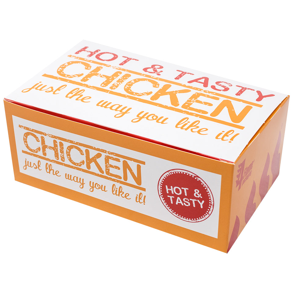 Custom-made yellow fried chicken boxes