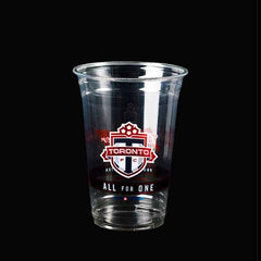 Transparent PET plastic cup with logo